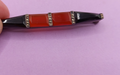 NO TARIFFS Antique Art Deco Marcasite Carnelian Onyx Brooch