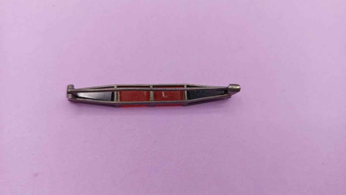 NO TARIFFS Antique Art Deco Marcasite Carnelian Onyx Brooch