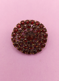 NO TARIFF Antique Bohemian Garnet Brooch Vintage 1 4/8"