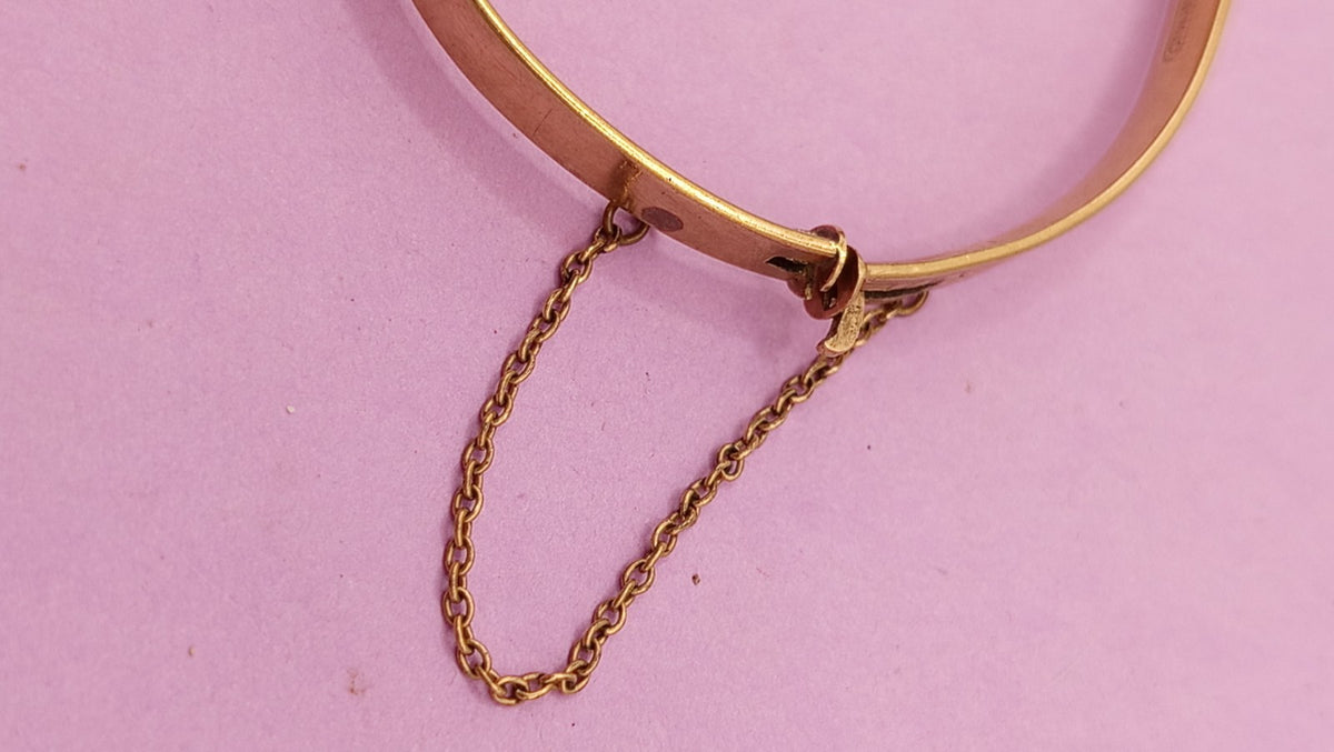 NO TARIFFS Vintage 9Ct Gold Filled Bracelet Bangle with Chain