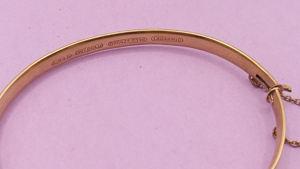 NO TARIFFS Vintage 9Ct Gold Filled Bracelet Bangle with Chain