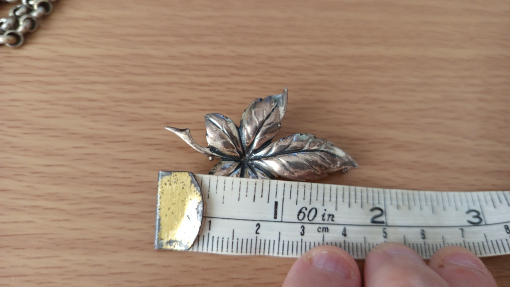 Vintage Silver Brooch Leaf Sweden Modernist MCM Mid Century Scandinavia