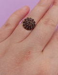 NO TARIFF Antique Bohemian Garnet Silver Ring Vintage Small 1 6/8"
