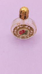 NO TARIFF Vintage Miniature Petit Point Perfume bottle Filigree Stopper Antique