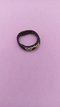 NO TARIFF Vintage Sami Ring Handmade Scandinavia Norway Pewter Leather 2.25"