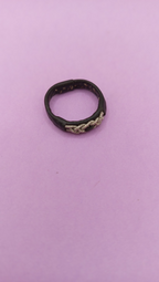 NO TARIFF Vintage Sami Ring Handmade Scandinavia Norway Pewter Leather 2.25"