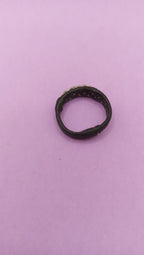 NO TARIFF Vintage Sami Ring Handmade Scandinavia Norway Pewter Leather 2.25"