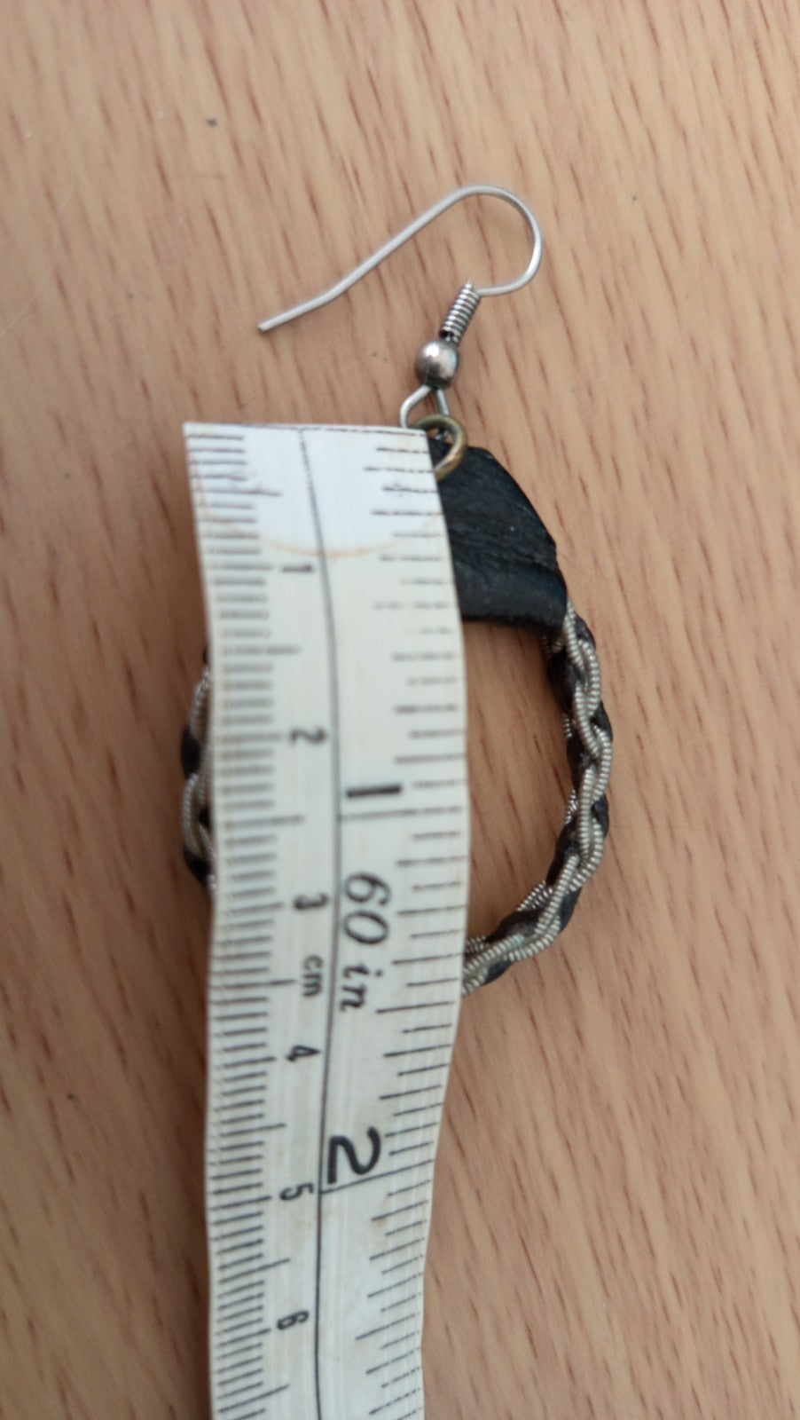 NO TARIFF Vintage Sami Hoop Earrings Handmade Scandinavia Norway Pewter Leather