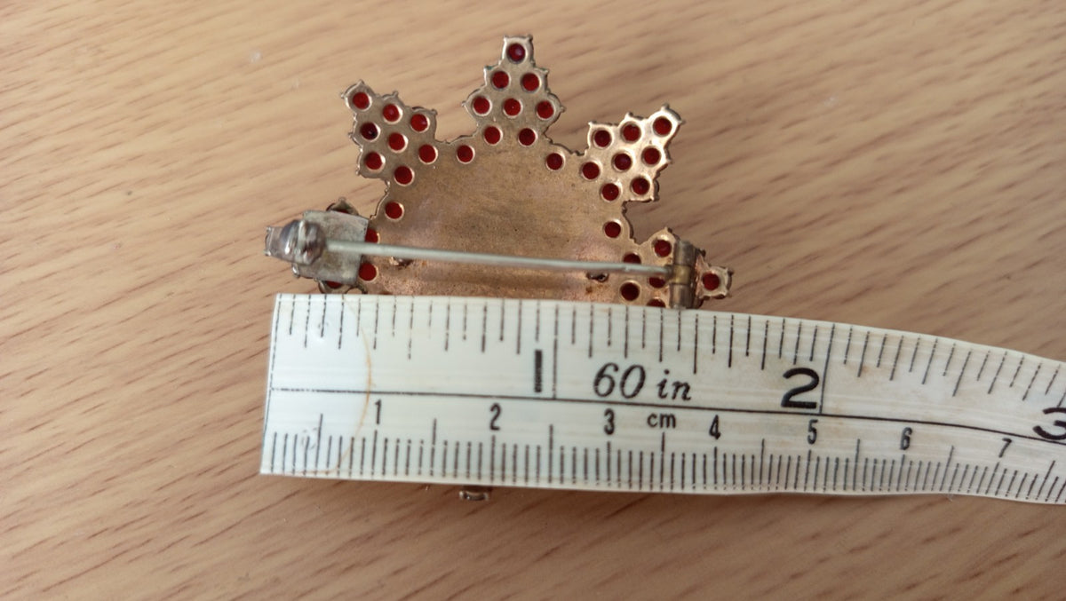 NO TARIFFS Antique Bohemian Garnet Star Brooch Victorian 1.5"
