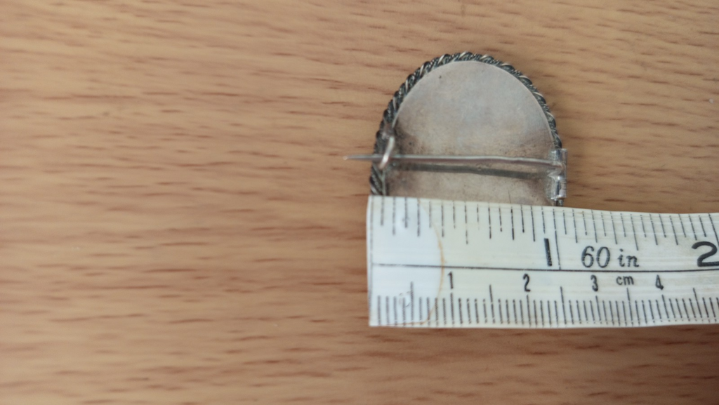 NO TARIFFS Antique Silver Mourning Sepia Brooch Willow 1894 Victorian