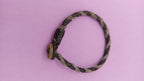 NO TARIFF Vintage Sami Bracelet Handmade Scandinavia Norway Pewter Leather 5.5"